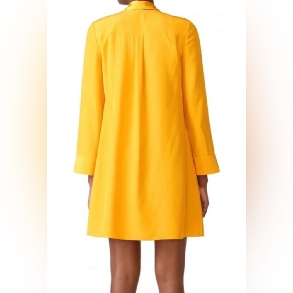 Tory Burch Golden Crest Sophia Silk Dress‎ Long Sleeve Sz 14 Minimalist Feminine - Picture 4 of 10